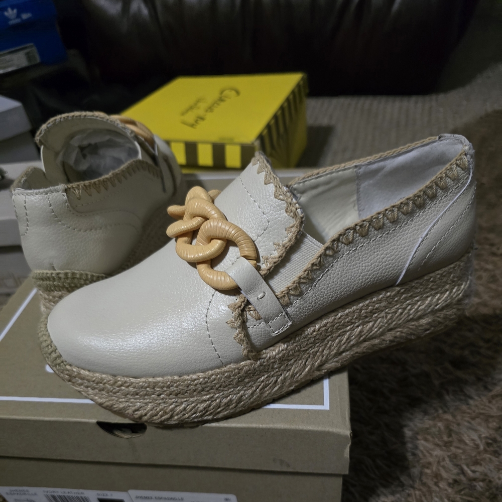 Cream Espadrille Loafers